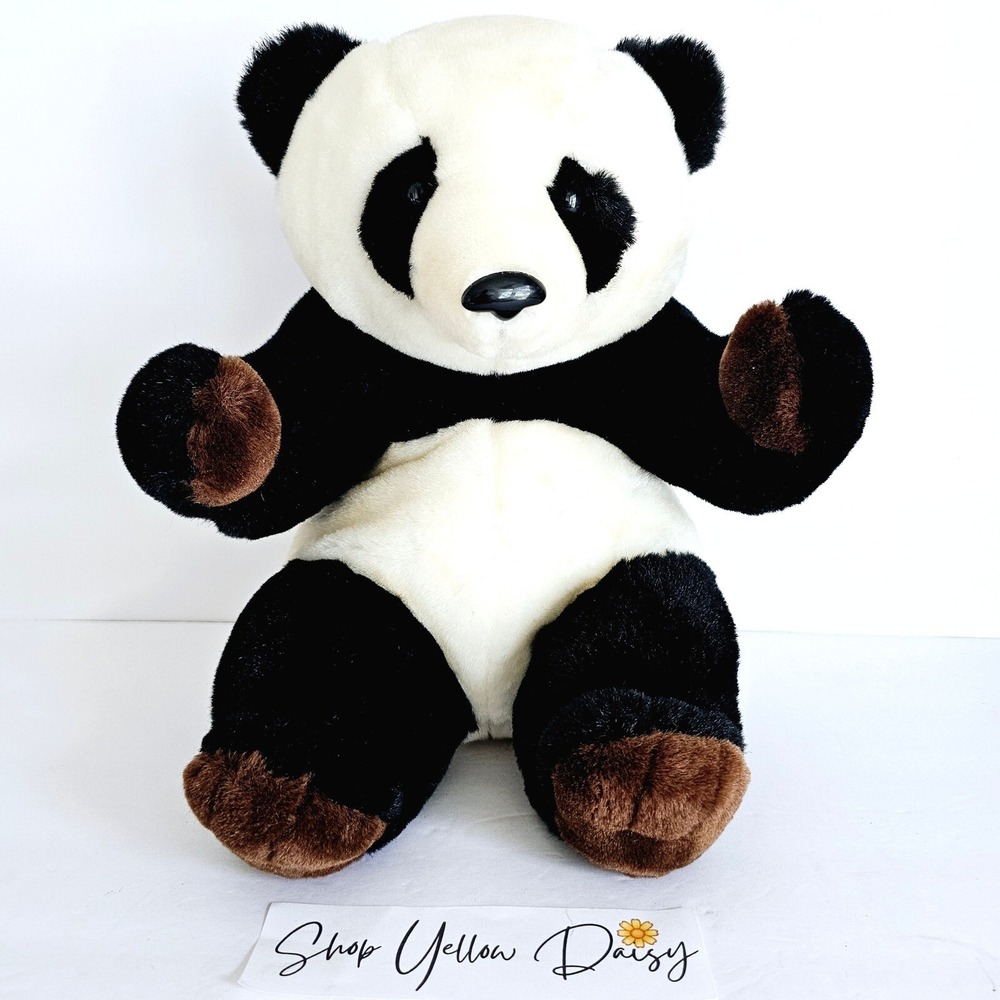 1988‎ Commonwealth Kush Plush Panda Bear Stuffed Animal Brown Paws Vintage 13in